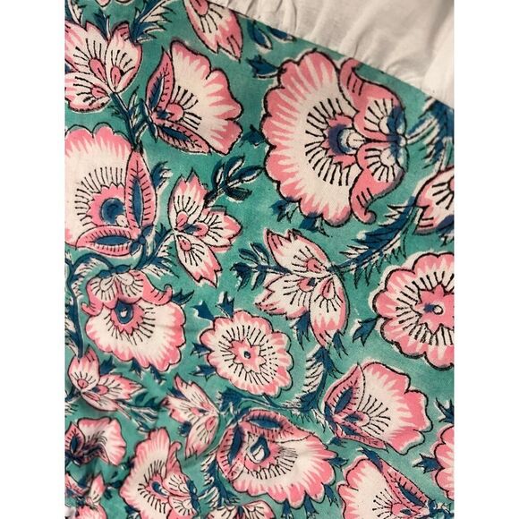 FANCY INDIAN BLOCK PRINT FLORAL OUTFIT SIZE SMALL - Picture 7 of 8